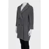 Gray double-breasted alpaca coat