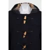 Straight coat with voluminous buttons