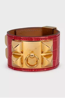 Leather bracelet Collier de Chien
