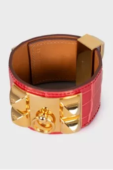 Leather bracelet Collier de Chien