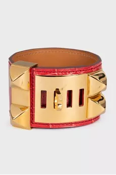 Leather bracelet Collier de Chien
