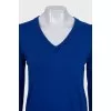 Blue wool pullover