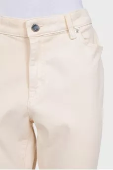 Low-rise white jeans