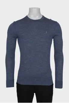 Men's blue wool jumper