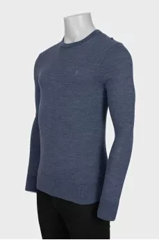 Men's blue wool jumper