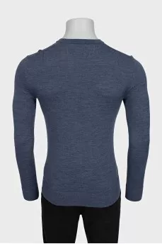 Men's blue wool jumper