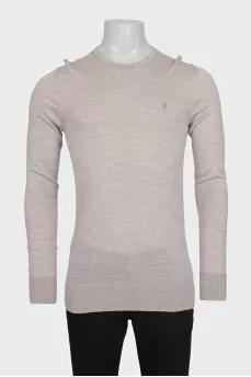 Men's merino wool jumper with logo