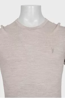 Men's merino wool jumper with logo