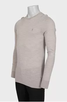 Men's merino wool jumper with logo