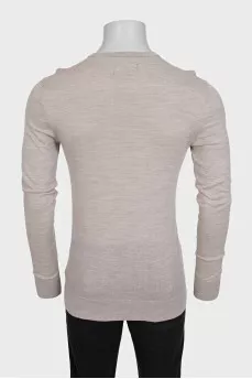 Men's merino wool jumper with logo