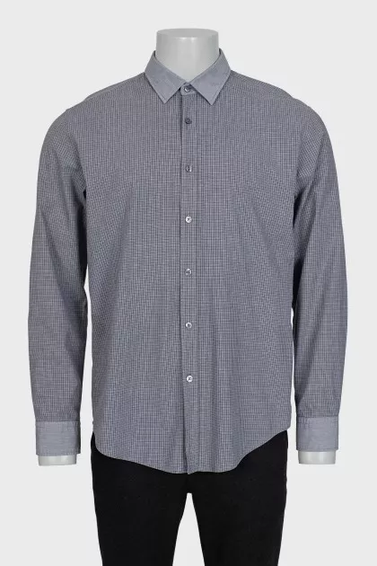 Men's gray checkered shirt