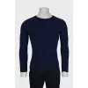 Knitted jumper with a blue pattern
