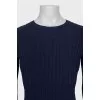 Knitted jumper with a blue pattern