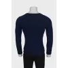 Knitted jumper with a blue pattern