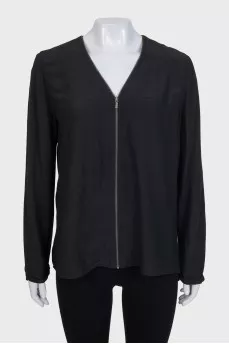 Loose green cardigan with a zipper