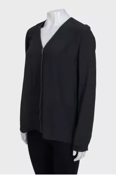 Loose green cardigan with a zipper