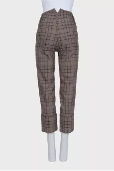 Checkered wool banana trousers