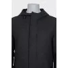 Men's straight-cut coat with a zipper and buttons