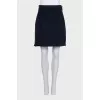 Blue wool skirt with a zipper