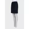 Blue wool skirt with a zipper