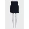Blue wool skirt with a zipper