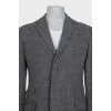 Men's gray single-breasted wool coat