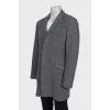 Men's gray single-breasted wool coat