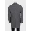 Men's gray single-breasted wool coat