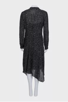 Straight-cut dress with a small print