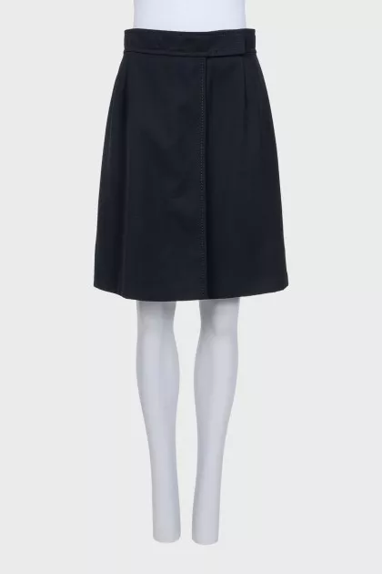 Black high-waisted shorts-skirt
