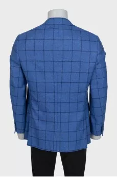 Men's single-breasted jacket in a large check pattern