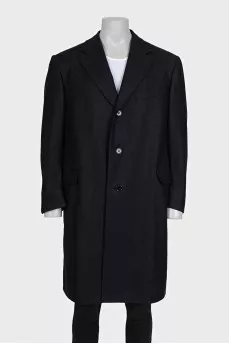 Men's striped wool coat