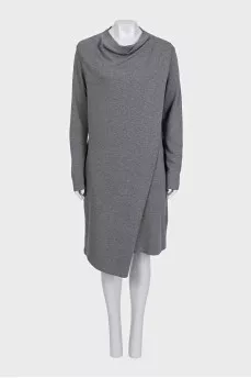 Gray straight-cut dress
