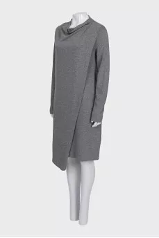 Gray straight-cut dress