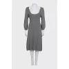 Fitted gray dress with decoration