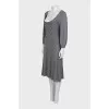 Fitted gray dress with decoration