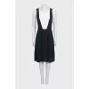 Fitted dress with a white insert