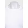 White fitted T-shirt with logo