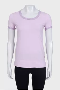 Purple straight-cut T-shirt