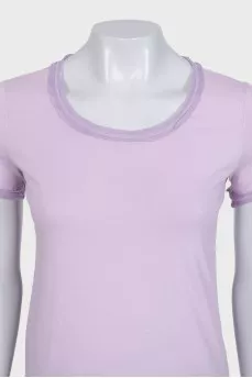 Purple straight-cut T-shirt