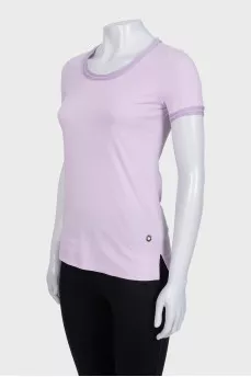 Purple straight-cut T-shirt