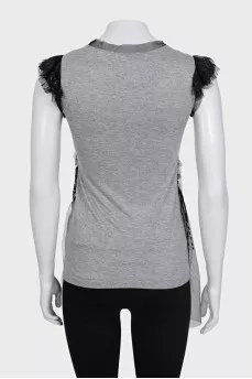Decorated gray tank top