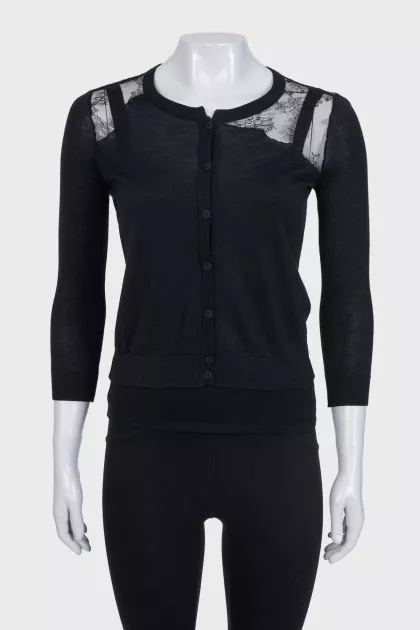 Black set with lace inserts