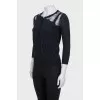 Black set with lace inserts