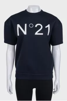 Футболка oversize з сріблястим лого