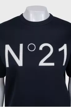 Футболка oversize з сріблястим лого