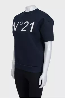 Футболка oversize з сріблястим лого