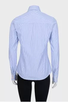 Fitted blue striped shirt