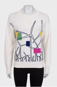 White cashmere sweater