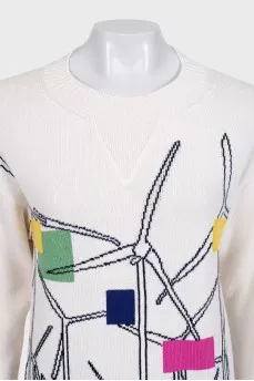 White cashmere sweater